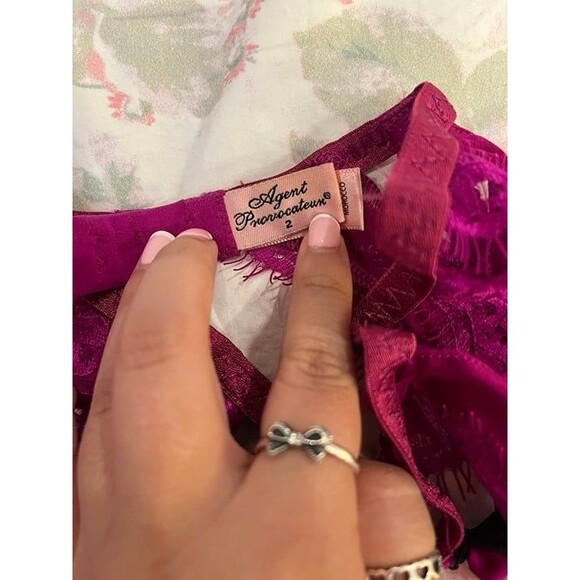 Agent Provocateur Lavelle Suspender Garter Belt Magenta AP 2 - Picture 4 of 11